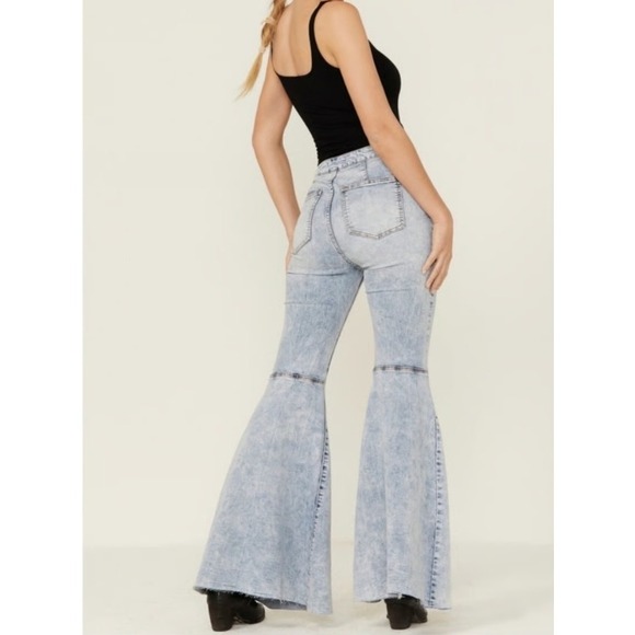 Altar'd State Denim - Altard State Self Jeans Flare Bell Bottom Pants Boho Light Wash Hippie Retro Y2K
